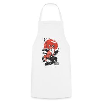 Fox Kitsune Japanese Style - Cooking Apron - white - Front - AI Model Male 185 dark (185cm)
