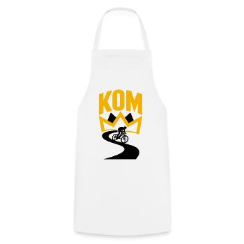 KOM Crown Ride - Cooking Apron - white - Front - AI Model Male 185 dark (185cm)