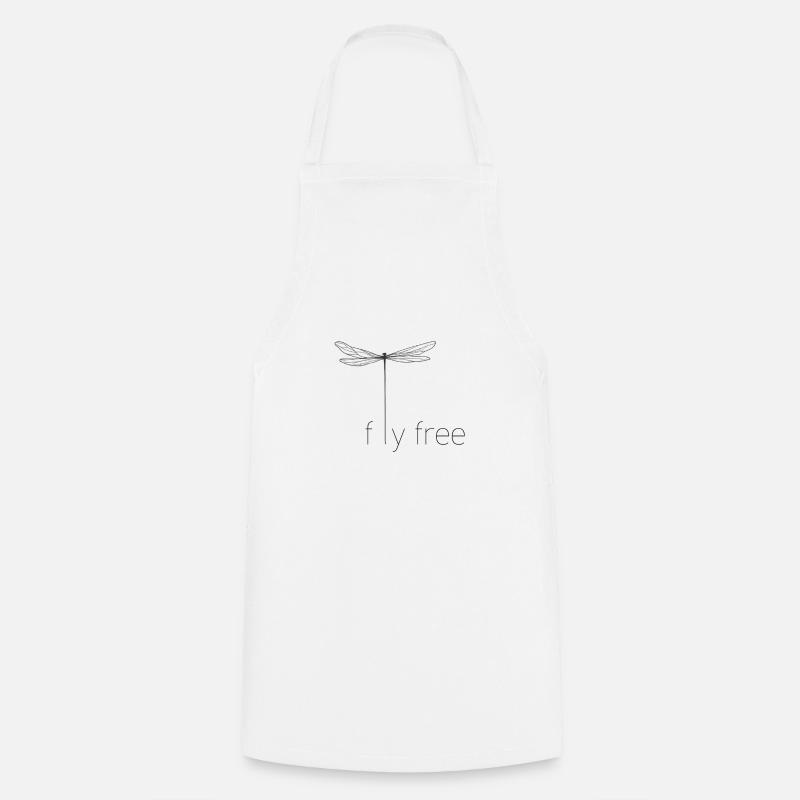 Silhouette lumineuse de libellule - Tablier de cuisine - blanc
