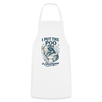 I Put The Poo In Shampoo Raccoon Humor Meme - Cooking Apron - white - Front - AI Model Male 185 dark (185cm)