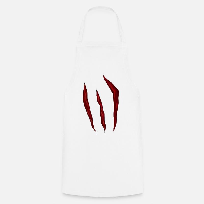 Blood-red scratch marks - Cooking Apron - white