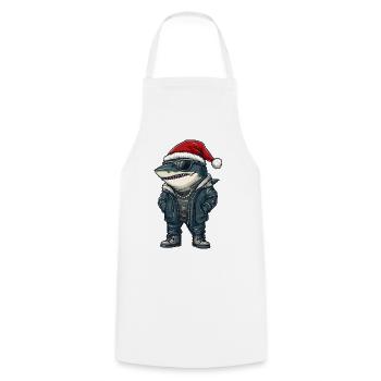 Shark Christmas Winter - Cooking Apron - white - Front - AI Model Male 185 dark (185cm)