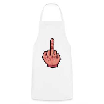 Stinkefinger Illustration - Kochschürze - Weiß - Vorne - AI Model Male 185 dark (185cm)