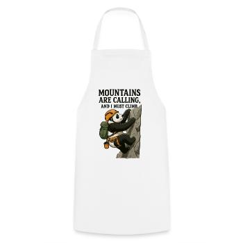 Bloc panda grimpeur drôle - Tablier de cuisine - blanc - Devant - AI Model Male 185 dark (185cm)
