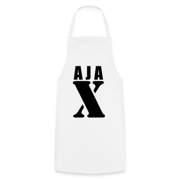 Ajax – First Name Design | Minimal Typography - Kochschürze - Weiß - Vorne - AI Model Male 185 dark (185cm)