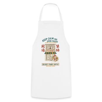 Keep Calm And Open Packs Trading Card Adventures - Cooking Apron - white - Front - AI Model Male 185 dark (185cm)