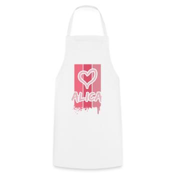 Alica comme idée de cadeau - Tablier de cuisine - blanc - Devant - AI Model Male 185 dark (185cm)