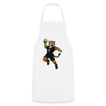 Jaguar Spieler mit Ball 7 - Kochschürze - Weiß - Vorne - AI Model Male 185 dark (185cm)
