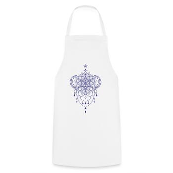 Spiritualität Heilige Geometrie Lotusblume Zen - Kochschürze - Weiß - Vorne - AI Model Male 185 dark (185cm)