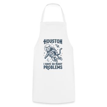 Les astronautes ont fait le chat Houston avec tellement de problèmes - Tablier de cuisine - blanc - Devant - AI Model Male 185 dark (185cm)