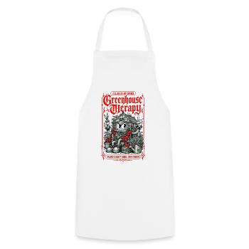 Greenhouse Getaway Gardening Plants Thrive - Cooking Apron - white - Front - AI Model Male 185 dark (185cm)