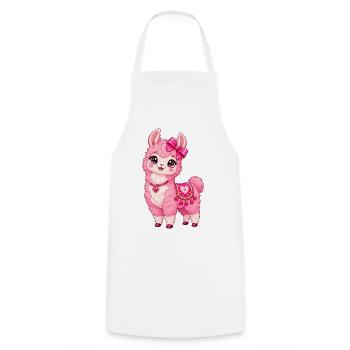 Kawaii Pink Llama mit Herz - Kochschürze - Weiß - Vorne - AI Model Male 185 dark (185cm)