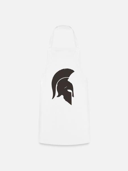 Spartanischer Kriegerhelm Silhouette - Kochschürze - Weiß
