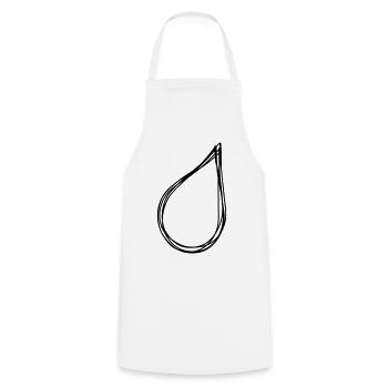 Tropfen handgezeichnet - Kochschürze - Weiß - Vorne - AI Model Male 185 dark (185cm)