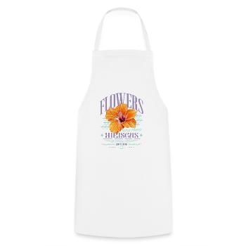 Hibiscus Flower Hibiscus Flower - Cooking Apron - white - Front - AI Model Male 185 dark (185cm)