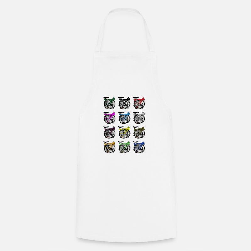 Brompton Bicycle Folded - Cooking Apron - white