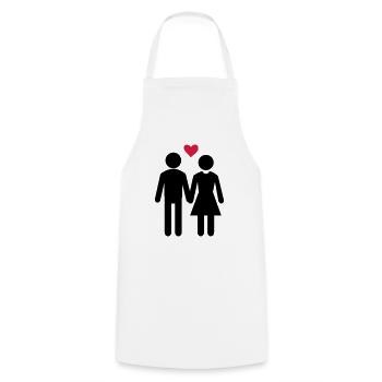 Love, Couple, Valentine's Day, Liebe Paar - Cooking Apron - white - Front - AI Model Male 185 dark (185cm)