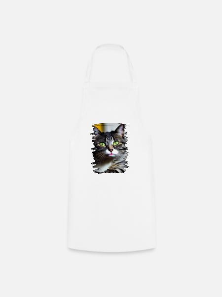 Katzengesicht - Kochschürze - Weiß