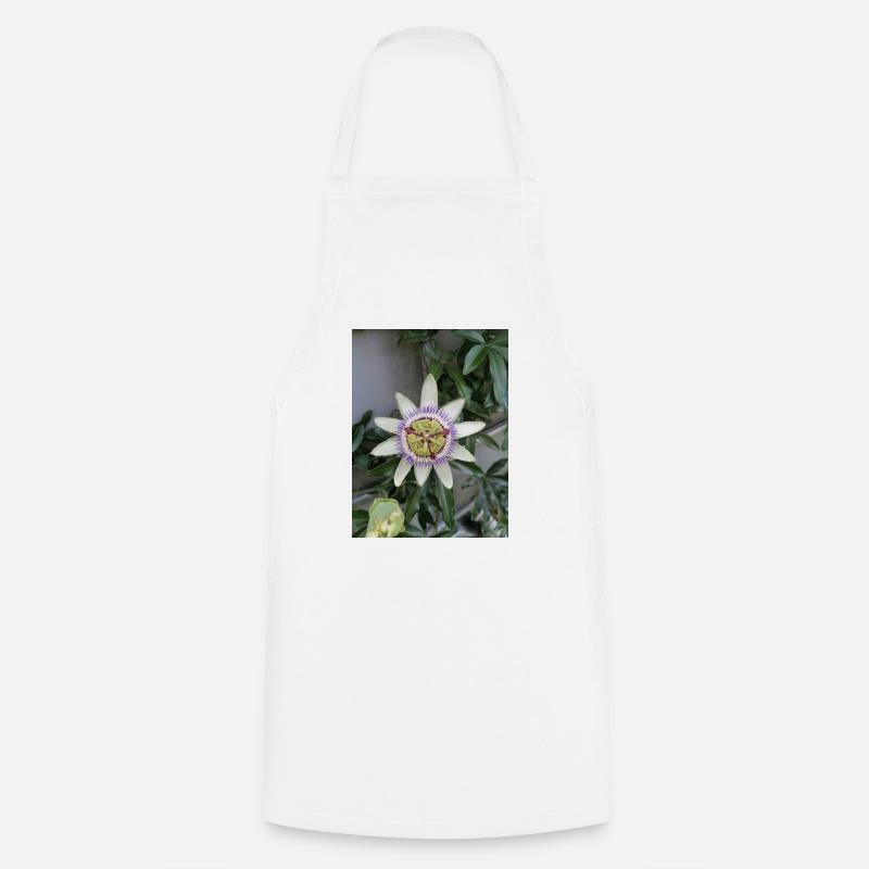 Passion Fruit Flower Passiflora - Cooking Apron - white