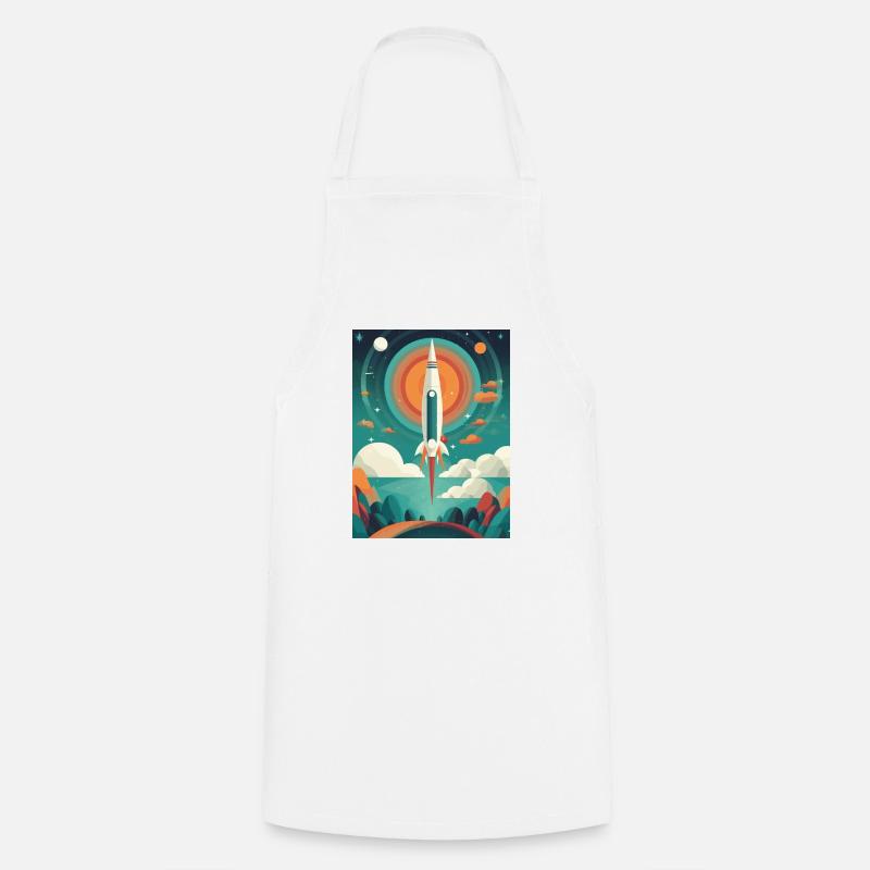 Rocket Launch Raketenstart - Cooking Apron - white