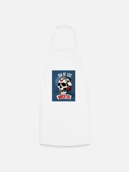 Dia de los Muertos Kostüm Karneval Totenkopf - Kochschürze - Weiß