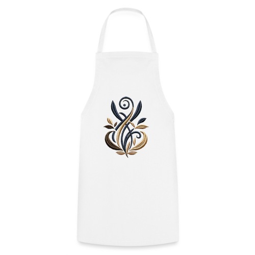 Luxurious Gold and Navy Embroidery Motif - Cooking Apron