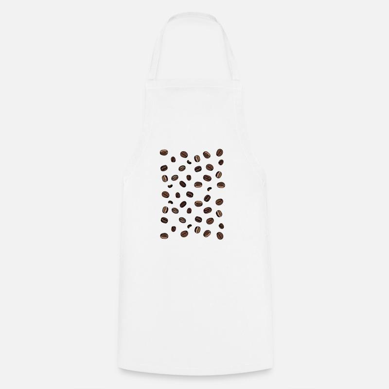 Grains de café - Tablier de cuisine - blanc