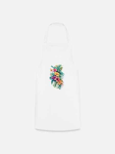 Hawaii Blumen Design - Kochschürze - Weiß