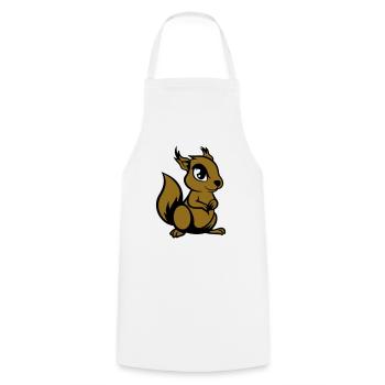 Écureuil Bande Dessinée Animal - Tablier de cuisine - blanc - Devant - AI Model Male 185 dark (185cm)
