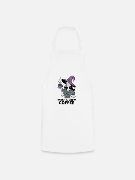 Hexengebräuchlicher Kaffee - Kochschürze - Weiß