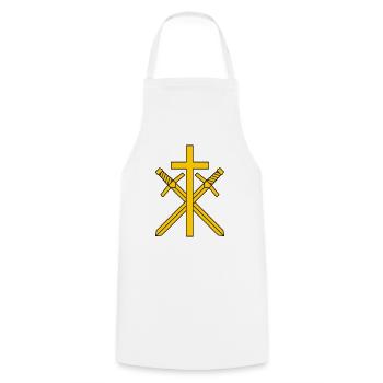 Croix et épées - Tablier de cuisine - blanc - Devant - AI Model Male 185 dark (185cm)