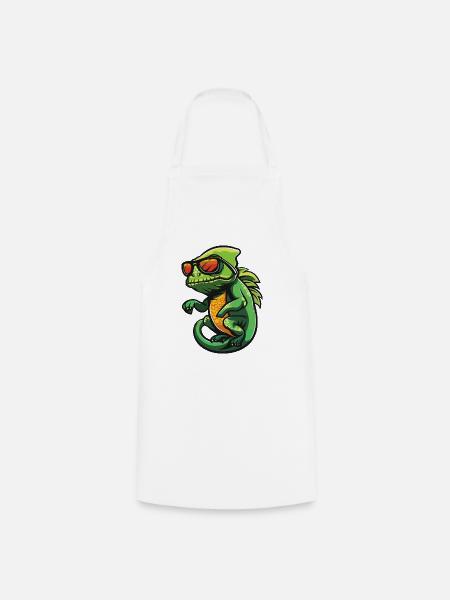 Chameleon Comic Cool - Kochschürze - Weiß
