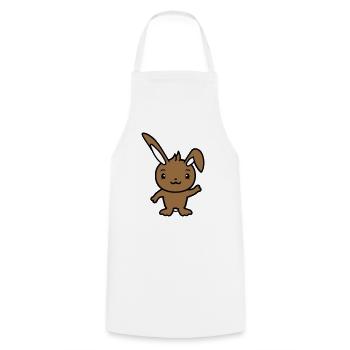 Lapin saluant amicalement la main agitant bonjour - Tablier de cuisine - blanc - Devant - AI Model Male 185 dark (185cm)