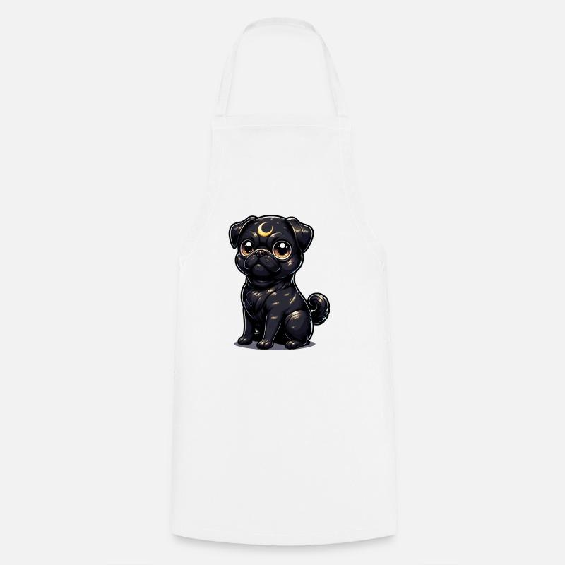 Regard de chiot au clair de lune - Tablier de cuisine - blanc