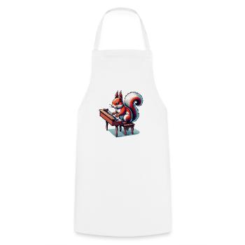 Piano, Music, Squirrel, Nuts, Animal Lover - Cooking Apron - white - Front - AI Model Male 185 dark (185cm)