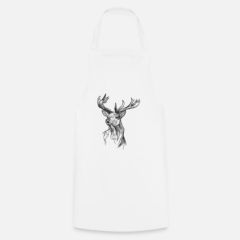 cerf - Tablier de cuisine - blanc