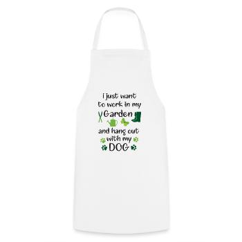GARDENING AND DOGS LOVERS BEST GIFTS - Tablier de cuisine - blanc - Devant - AI Model Male 185 dark (185cm)