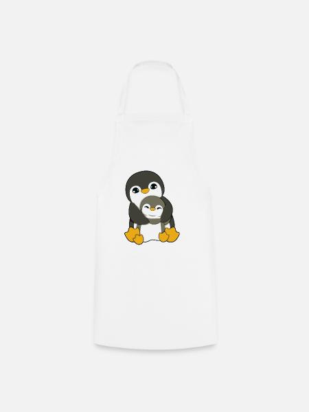 Pinguin Umarmen - Kochschürze - Weiß
