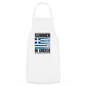 Summer in Greece 2 - Kochschürze - Weiß - Vorne - AI Model Male 185 dark (185cm)