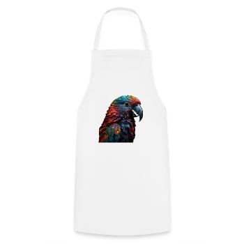 Le perroquet multicolore - Tablier de cuisine - blanc - Devant - AI Model Male 185 dark (185cm)