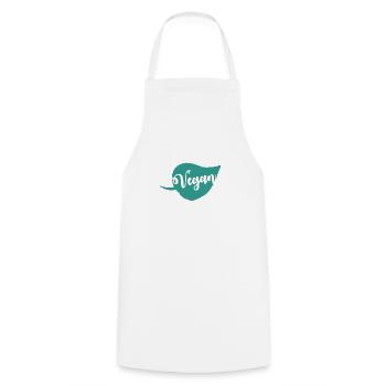 Vegan vegetarian animal welfare gift idea - Cooking Apron - white - Front - AI Model Male 185 dark (185cm)