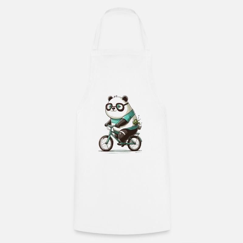 Panda Cycliste - Tablier de cuisine - blanc