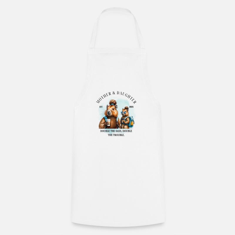 Twice as cheeky – twice as wild - Cooking Apron - white