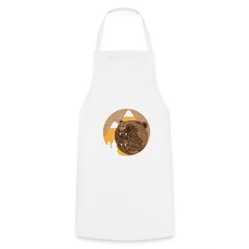 Minimalist Bear Gift Outdoor - Cooking Apron - white - Front - AI Model Male 185 dark (185cm)