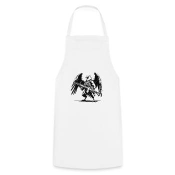 Aigle martial - Aigle - Le guerrier parmi les aigles - Tablier de cuisine - blanc - Devant - AI Model Male 185 dark (185cm)