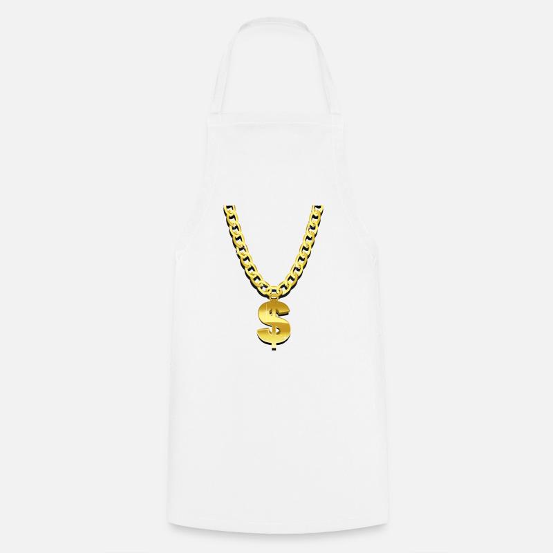 Gold Chain - Cooking Apron - white