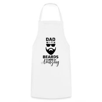 Papa avec des barbes sont incroyables. - Tablier de cuisine - blanc - Devant - AI Model Male 185 dark (185cm)