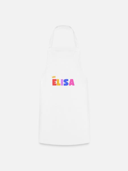Elisa! Personalisierbar - Kochschürze - Weiß