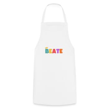 Beate! Personalisierbar - Kochschürze - Weiß - Vorne - AI Model Male 185 dark (185cm)