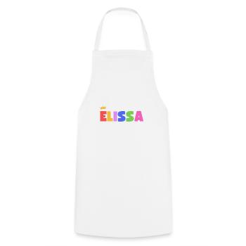 Elissa! Personalisierbar - Kochschürze - Weiß - Vorne - AI Model Male 185 dark (185cm)
